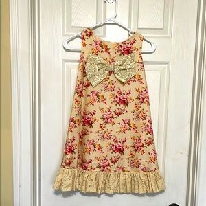 Persnickety Floral Kids Dress with Large Bow